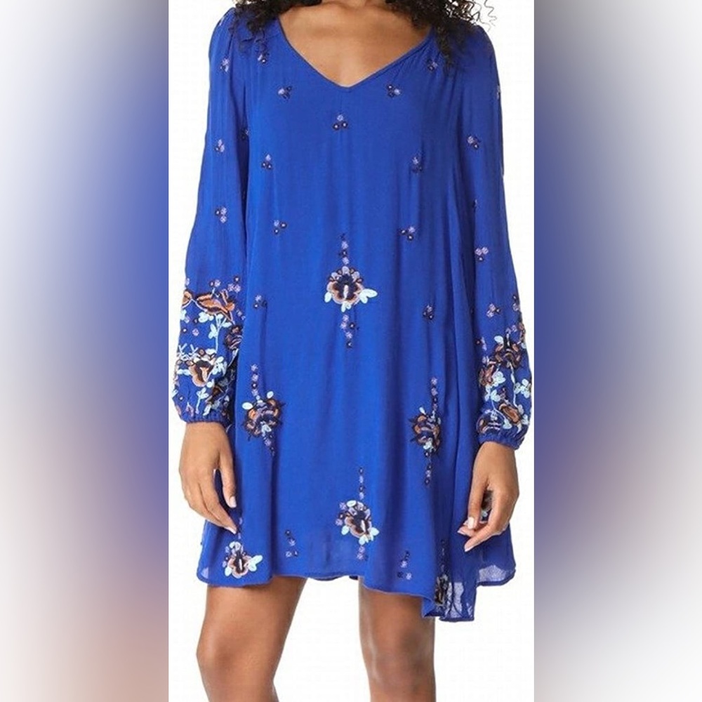 Free People Women’s Embroidered Open Back Babydoll dress
